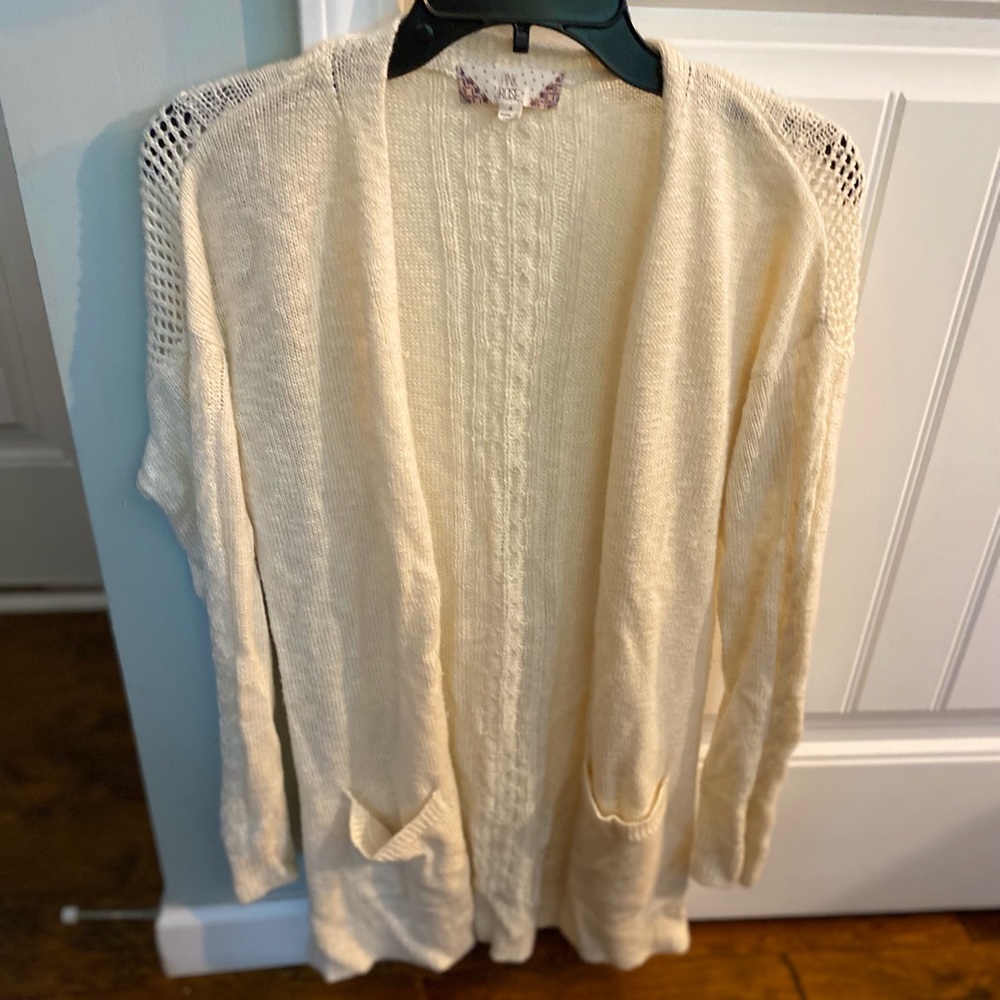 Cream cardigan great for fall